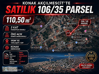İZMİR KONAK'TA DENİZ MANZARALI 2 KAT PANSİYON İMARLI FIRSAT ARSA